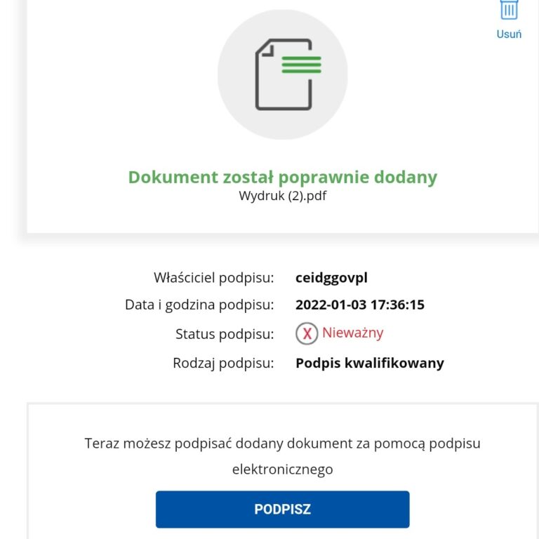 Jak złożyć podpis elektroniczny na dokumencie PDF KancelariaMajzner.pl